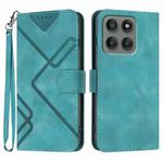 For Motorola Edge 60 Pro Line Pattern Skin Feel Leather Phone Case(Light Blue)