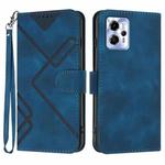 For Motorola Moto G23 Line Pattern Skin Feel Leather Phone Case(Royal Blue)