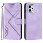 For Motorola Moto G23 Line Pattern Skin Feel Leather Phone Case(Light Purple)