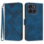 For Motorola Moto G56 5G Line Pattern Skin Feel Leather Phone Case(Royal Blue)