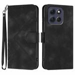 For Motorola Moto G86 5G Line Pattern Skin Feel Leather Phone Case(Black)