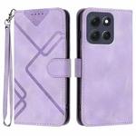 For Motorola Moto G86 Power Line Pattern Skin Feel Leather Phone Case(Light Purple)