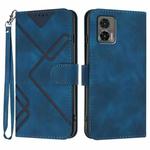 For Motorola Edge 30 Neo Line Pattern Skin Feel Leather Phone Case(Royal Blue)