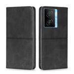 For vivo iQOO Z7x Cow Texture Magnetic Leather Phone Case(Black)