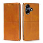 For Infinix Hot 30 4G Cow Texture Magnetic Leather Phone Case(Light Brown)