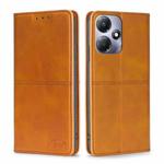 For Infinix Hot 30 Play 4G Cow Texture Magnetic Leather Phone Case(Light Brown)