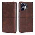 For Infinix Hot 40i Cow Texture Magnetic Leather Phone Case(Dark Brown)