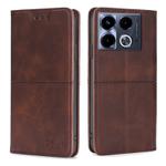 For Infinix Note 40 4G Cow Texture Magnetic Leather Phone Case(Dark Brown)