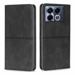 For Infinix Note 40 5G Cow Texture Magnetic Leather Phone Case(Black)