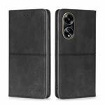 For OPPO A1 5G Cow Texture Magnetic Leather Phone Case(Black)