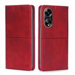 For OPPO A1 5G Cow Texture Magnetic Leather Phone Case(Red)