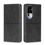 For OPPO Reno10 5G Cow Texture Magnetic Leather Phone Case(Black)