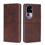 For OPPO Reno10 Pro+ 5G Cow Texture Magnetic Leather Phone Case(Dark Brown)