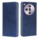 For OPPO Find X7 5G Cow Texture Magnetic Leather Phone Case(Blue)