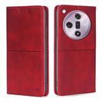 For OPPO Find X7 5G Cow Texture Magnetic Leather Phone Case(Red)