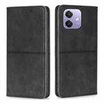 For OPPO A3 5G India Cow Texture Magnetic Leather Phone Case(Black)