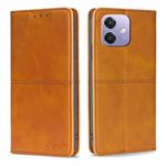 For OPPO A3 5G India Cow Texture Magnetic Leather Phone Case(Light Brown)