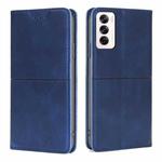 For OPPO Reno12 5G Global Cow Texture Magnetic Leather Phone Case(Blue)