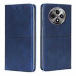 For OPPO Reno12 F 5G Cow Texture Magnetic Leather Phone Case(Blue)
