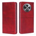 For OPPO Reno12 F 5G Cow Texture Magnetic Leather Phone Case(Red)