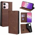 For OPPO A5 Pro 5G Global Cow Texture Magnetic Leather Phone Case(Dark Brown)