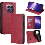 For OPPO A5 5G 2025 Global Cow Texture Magnetic Leather Phone Case(Red)