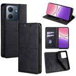 For OPPO A5x 5G Global Cow Texture Magnetic Leather Phone Case(Black)