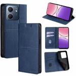 For OPPO A5x 5G Global Cow Texture Magnetic Leather Phone Case(Blue)