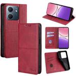 For OPPO A5x 5G Global Cow Texture Magnetic Leather Phone Case(Red)
