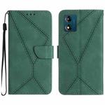 For Motorola Moto E13 4G Stitching Embossed Leather Phone Case(Green)