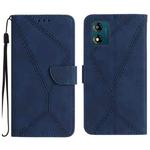 For Motorola Moto E13 4G Stitching Embossed Leather Phone Case(Blue)