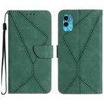 For Motorola Moto E22S / G22 4G Stitching Embossed Leather Phone Case(Green)