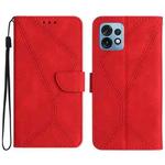 For Motorola Edge 40 Pro 5G Stitching Embossed Leather Phone Case(Red)