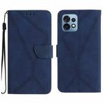 For Motorola Edge 40 Pro 5G Stitching Embossed Leather Phone Case(Blue)