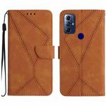 For Motorola Moto G Play 2023 Stitching Embossed Leather Phone Case(Brown)