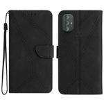 For Motorola Moto G Power 2022 Stitching Embossed Leather Phone Case(Black)