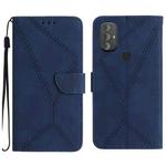 For Motorola Moto G Power 2022 Stitching Embossed Leather Phone Case(Blue)