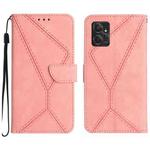 For Motorola Moto G Power 2023 Stitching Embossed Leather Phone Case(Pink)