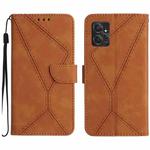For Motorola Moto G Power 2023 Stitching Embossed Leather Phone Case(Brown)
