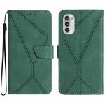 For Motorola Moto G Stylus 5G 2022 Stitching Embossed Leather Phone Case(Green)