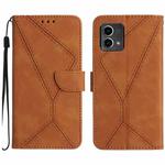 For Motorola Moto G Stylus 5G 2023 Stitching Embossed Leather Phone Case(Brown)