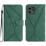 For Motorola Moto G Stylus 5G 2023 Stitching Embossed Leather Phone Case(Green)