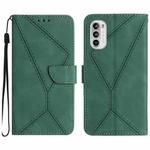 For Motorola Moto G Stylus 4G 2022 Stitching Embossed Leather Phone Case(Green)