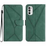 For Motorola Moto G52J Stitching Embossed Leather Phone Case(Green)