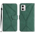 For Moto G53 5G / G23 / G13 4G Stitching Embossed Leather Phone Case(Green)