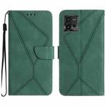 For Motorola Moto G72 4G Stitching Embossed Leather Phone Case(Green)