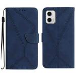 For Motorola Moto G73 5G Stitching Embossed Leather Phone Case(Blue)