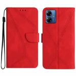 For Motorola Moto G14 Stitching Embossed Leather Phone Case(Red)