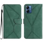 For Motorola Moto G14 Stitching Embossed Leather Phone Case(Green)