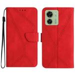 For Motorola Edge 40 Stitching Embossed Leather Phone Case(Red)